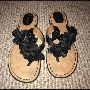 BOC B.O.C Black Flower flip flops